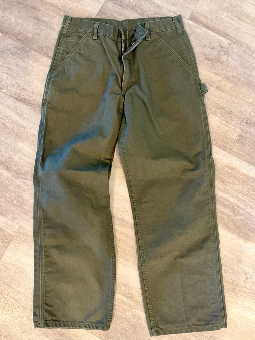 Carhartt B11 Moss Green Loose Fit Duck Utility Work Pants 34x30 - Picture 4 of 4